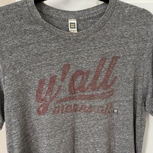 Heather Gray Graphic Tee with Red Print
